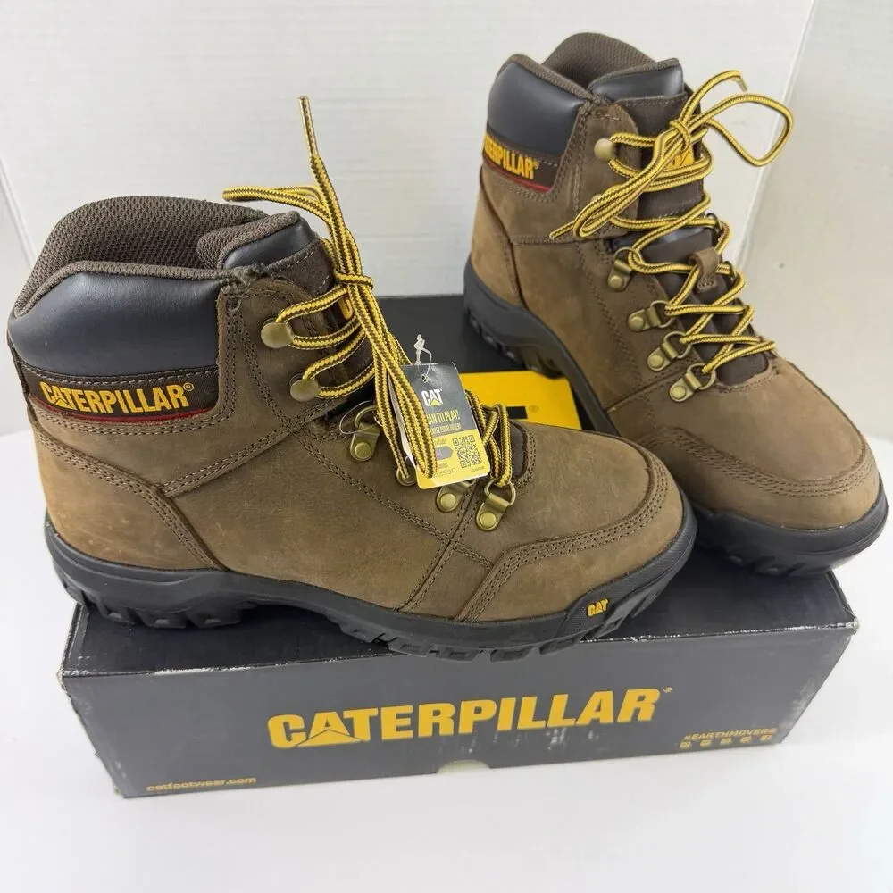 Cat Footwear Men's Outline Soft ToeWork Boot Size 11 Medium Seal Brown New